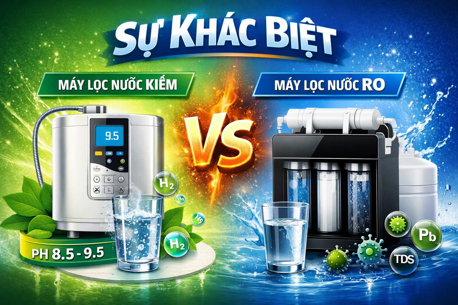 Sự khác biệt giữa máy lọc nước kiềm và máy lọc nước RO thông thường
