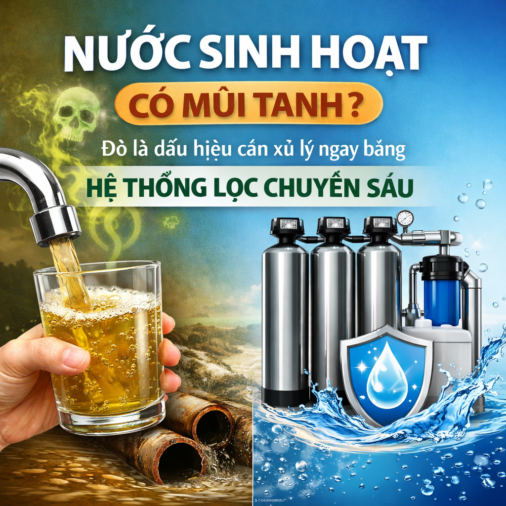 Nước sinh hoạt có mùi tanh? Đó là dấu hiệu cần xử lý ngay bằng hệ thống lọc chuyên sâu.